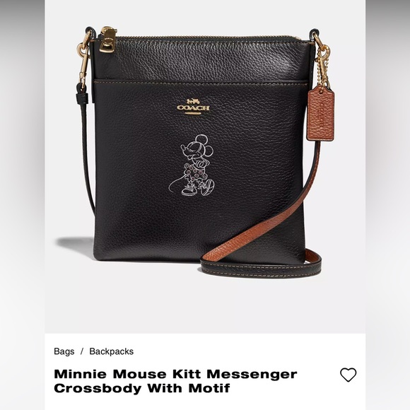 Coach Accessories - New Coach x Disney Minnie Mouse Kitt Messenger Crossbody With Motif. ❤️